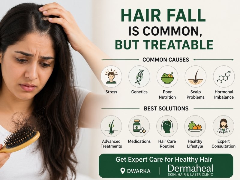 hair fall treatment in Dwarka with effective solutions for hair loss at Dermaheal Clinic